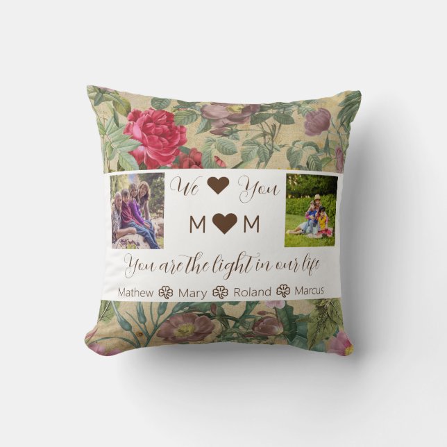 We love you Mum | Family Photo Cushion (Front)