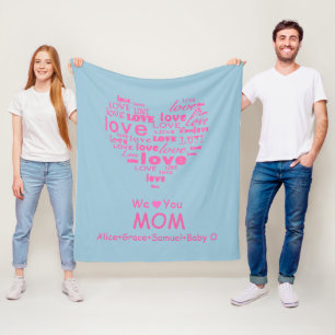 “We Love You Mum” from Kids Personalised Fleece Blanket