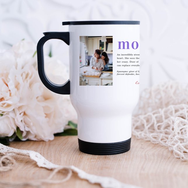 We Love You Mum | Modern 2 Photo Collage Travel Mug (Creator Uploaded)