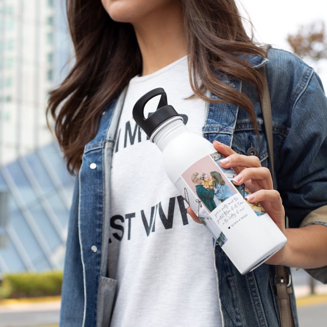 We Love You Mum | Modern 6 Photo Collage 532 Ml Water Bottle (Creator Uploaded)