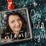 We Love You Mum Modern Classic Photo Metal Tree Decoration<br><div class="desc">This simple and classic design is composed of sans serif and playful cursive typography and add a custom photo. Change "Mum" to mother,  mama,   mum etc.</div>