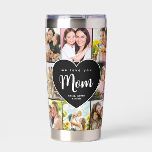 We Love You Mum Personalised 8 Photo Collage Insulated Tumbler