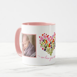 "We love you mum"  Personalised Photo Lovely Mug