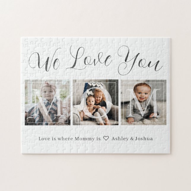 We Love You Mum Photo Collage Jigsaw Puzzle (Horizontal)