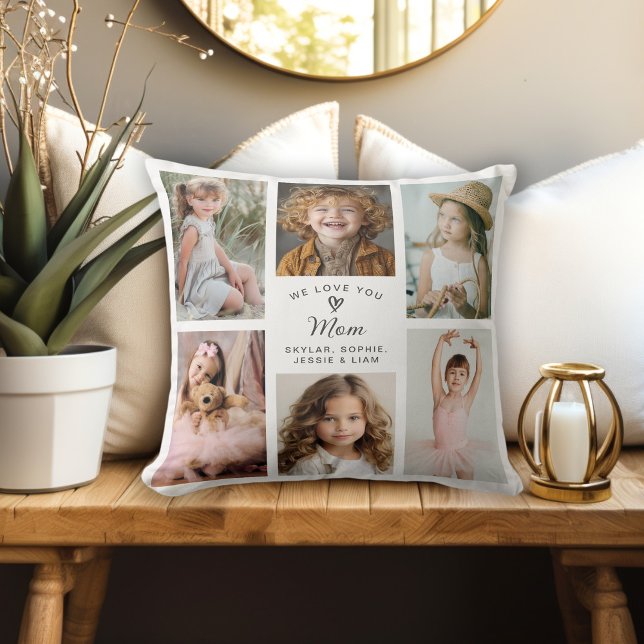 We Love You Mum Photo Collage Keepsake Cushion (Creator Uploaded)