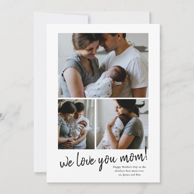 we love you mum photo Mother's Day card (Front)