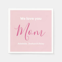 We Love You Mum Pink Minimalist 