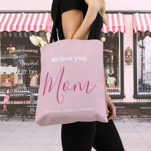 We Love You Mum Pink Minimalist  Tote Bag