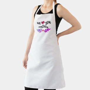 We Love You Mum, Red Hearts, White Apron
