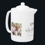 We Love You Mum Two Photo Custom<br><div class="desc">Two Photo Custom Teapot.  For Mum.  We Love You.  Names.</div>