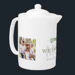 We Love You Mum Two Photo Custom<br><div class="desc">Two Photo Custom Teapot.  For Mum.  We Love You.  Names.</div>