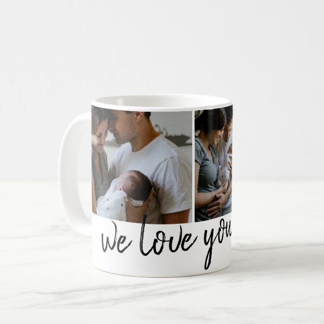 we love you mum white modern photo Mother's Day Coffee Mug (Front Left)