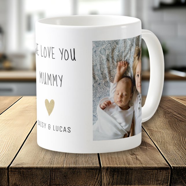 We Love You Mummy 2 Photo Collage Personalised Coffee Mug (Creator Uploaded)