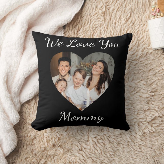 We Love you Mummy Mothers Day Custom Heart photo   Cushion (Blanket)