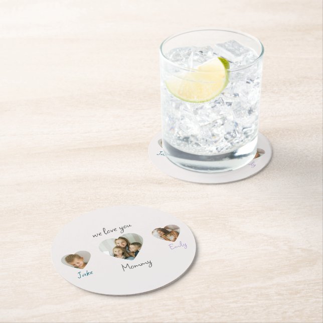 We Love You Mummy - Personalised Photos Coaster (Insitu)
