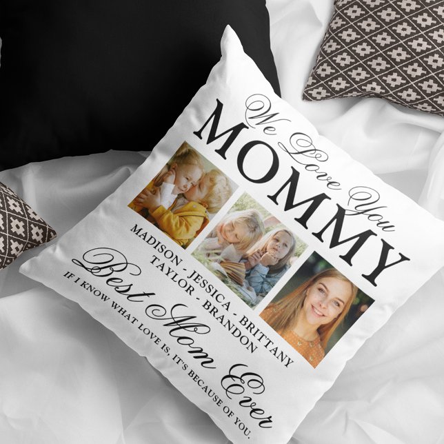 We Love You Mummy Photo Collage Cushion (Creator Uploaded)