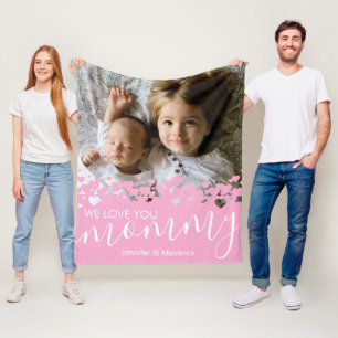 We Love You Mummy Photo Fleece Blanket