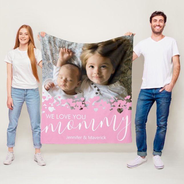 We Love You Mummy Photo Fleece Blanket (In Situ)