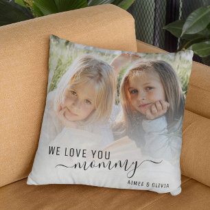 We Love You mummy Photo Throw Pillow