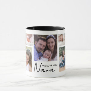 We Love You Nana 13 Photo Collage White Mug