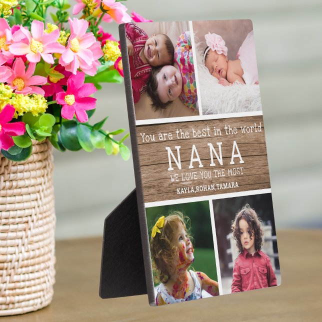 We Love You Nana 4 Photo Collage Wood Plaque (Creator Uploaded)