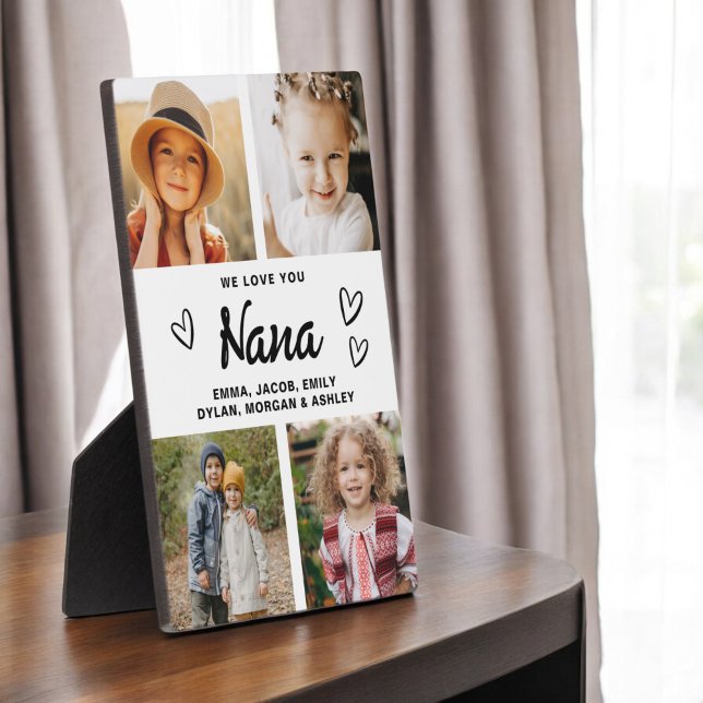 We Love You Nana Family Modern Photo Collage Plaque (Creator Uploaded)