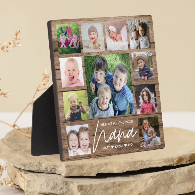 We Love You Nana Grandkids 11 Photo Collage Wood Plaque (Creator Uploaded)
