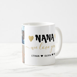 We Love You Nana Grandkids 3 Photo Collage Coffee Mug