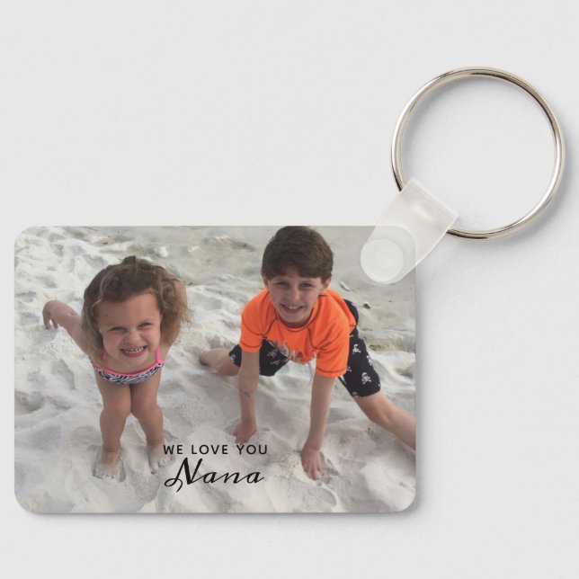 We Love You Nana Grandkids Photo Custom Key Ring (Front)