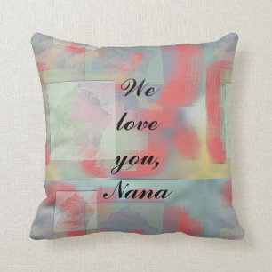 We Love You Nana Grandmother Keepsake Red Rose Cushion