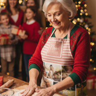 WE LOVE YOU NANA Grandmother Photo Collage Pink Apron