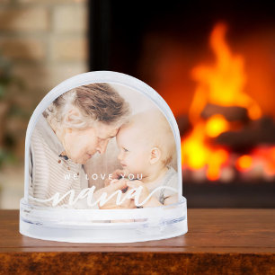 We Love You Nana Modern Classic Photo Snowglobe