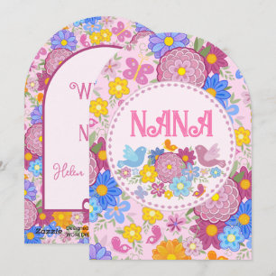 We Love You Nana wildflowers BOHO Personalized  Holiday Card