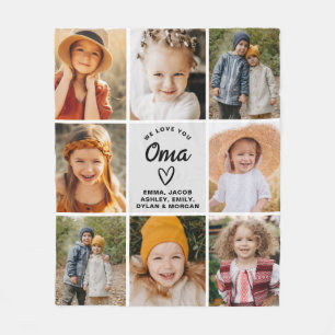 We Love You Oma Family Modern Photo Collage Fleece