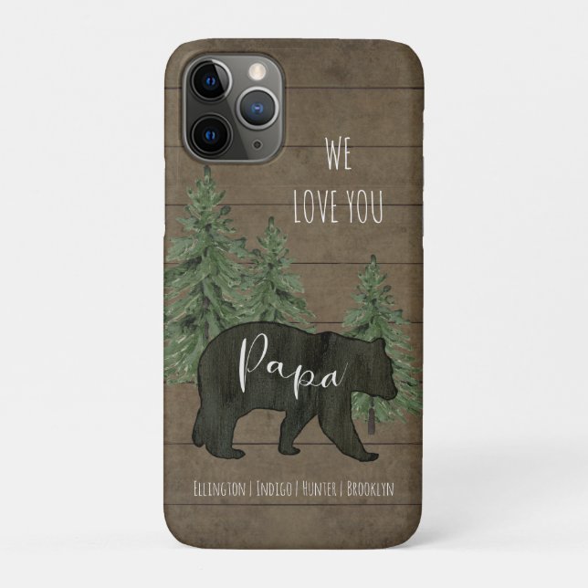 We Love You Papa Bear Forest Personalised Case-Mate iPhone Case (Back)