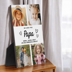 We Love You Papa Family Modern Photo Collage Plaque