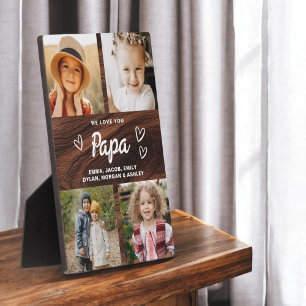We Love You Papa Family Wood Photo Collage Plaque