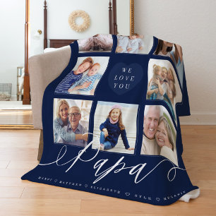 We Love You Papa Grandchildren & Family Photos Fleece Blanket