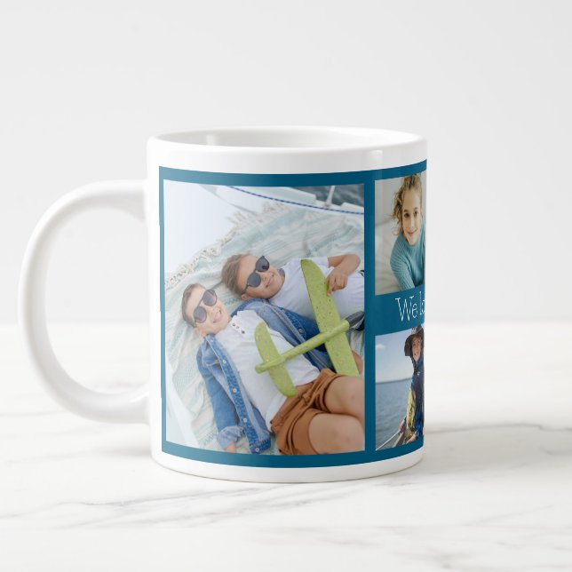 We Love You Pop Grandfather 6 Photo  Large Coffee Mug (Left)