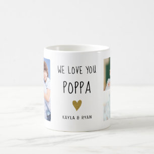 We Love You Poppa 3 Photo Collage Grandpa  Coffee Mug