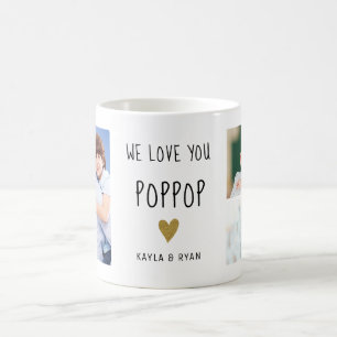 We Love You PopPop 3 Photo Collage Grandpa  Coffee Mug