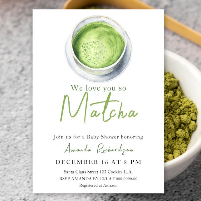 We love you so Matcha Baby Shower Invitation (Creator Uploaded)