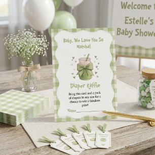 We Love You So Matcha Gingham Bow Love Enclosure Card