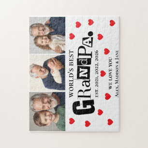 We love you World's Best Grandpa Grankids Photos Jigsaw Puzzle