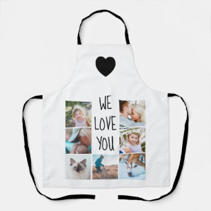 We love you   Your photo collage grid custom Apron