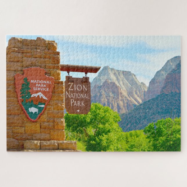 We love Zion National Park Wyoming. Jigsaw Puzzle (Horizontal)