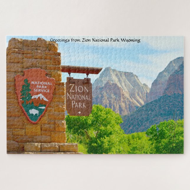 We love Zion National Park Wyoming. Jigsaw Puzzle (Horizontal)