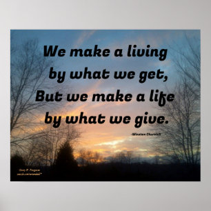 WE MAKE A LIVING WINSTON CHURCHILL  POSTER