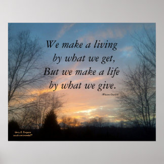 WE MAKE A LIVING WINSTON CHURCHILL POSTER