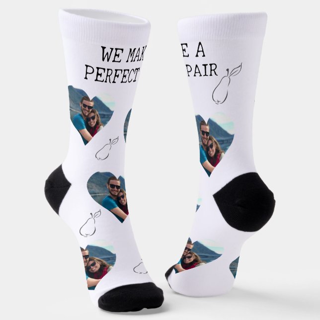 We make a Perfect Pair Heart Photo  Socks (Angled)